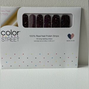 Color Street Bordeaux Glitz Purple Nail Strips New